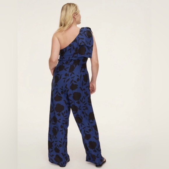 NEW Kate Spade Blue One-Shoulder Jumpsuit Cocktail - Picture 3 of 13